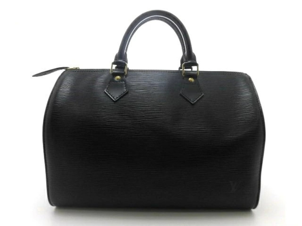 LOUIS VUITTON Speedy Handbag Epi Noir Black